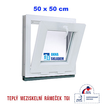Kunststofffenster | 50x50 cm | Weiß | Kipp-Fenster