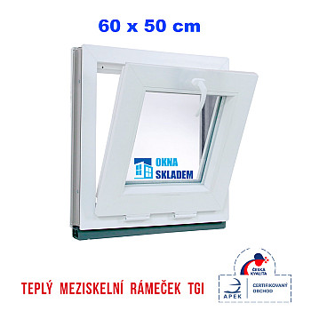 Kunststofffenster | 60x50 cm | Weiß | Kipp-Fenster