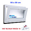 Kunststofffenster | 80 x 50 cm (800 x 500 mm) | weiß | Dreh-Kipp-Fenster | rechts