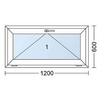Kunststofffenster | 120 x 60 cm (1200 x 600 mm) | Weiß / Anthrazit | Dreh-Kipp-Fenster | rechts