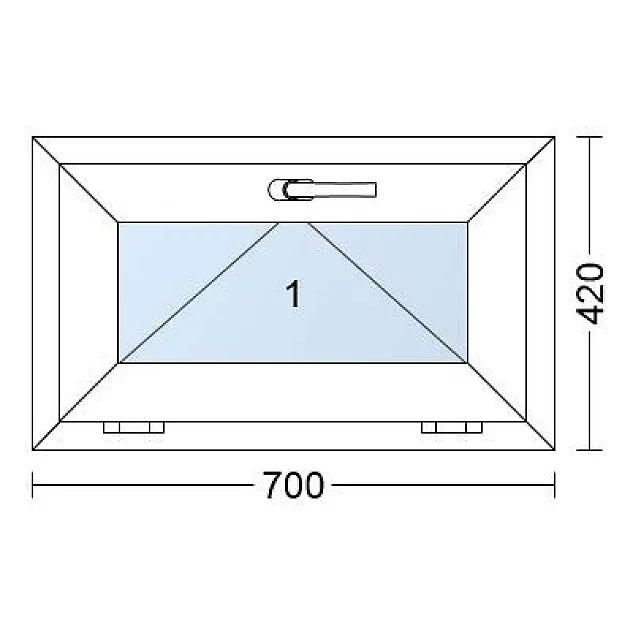 Plastové okno | 70x42 cm (700x420 mm) | Bílé / Antracit | Sklopné | Teplý meziskelní rámeček