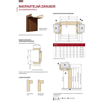 Türzargen für standard-Falztüren - 210 cm